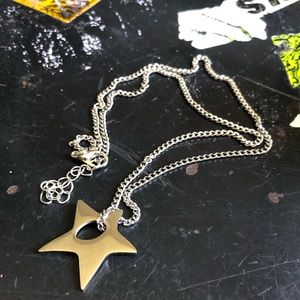 Vintage Y2K Asymmetric Star Pendant Necklace.